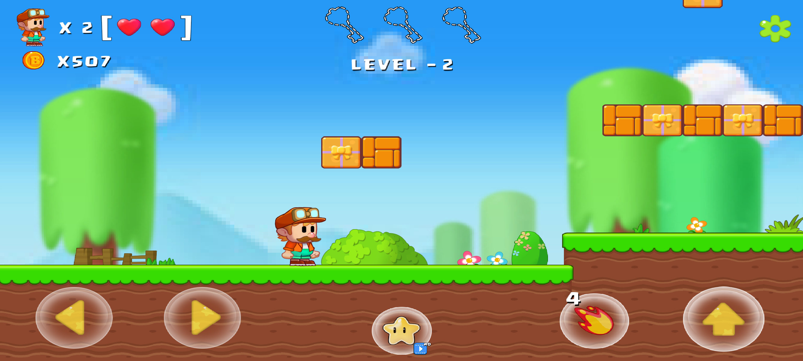 In-game HUD and touch controls, running on the Guidebee Game Engine