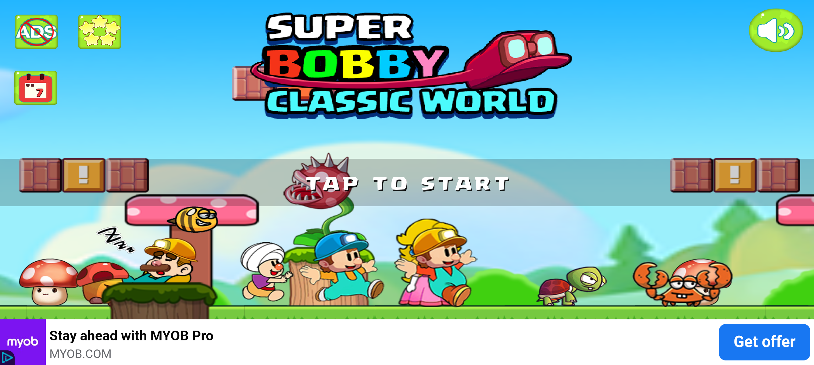 Title screen of the reconstructed platform-adventure game